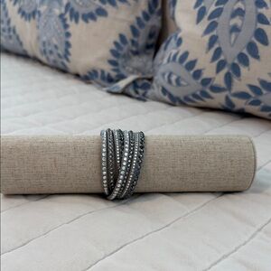 Swarovski slake crystal suede wrap Bracelet (choker) Grey